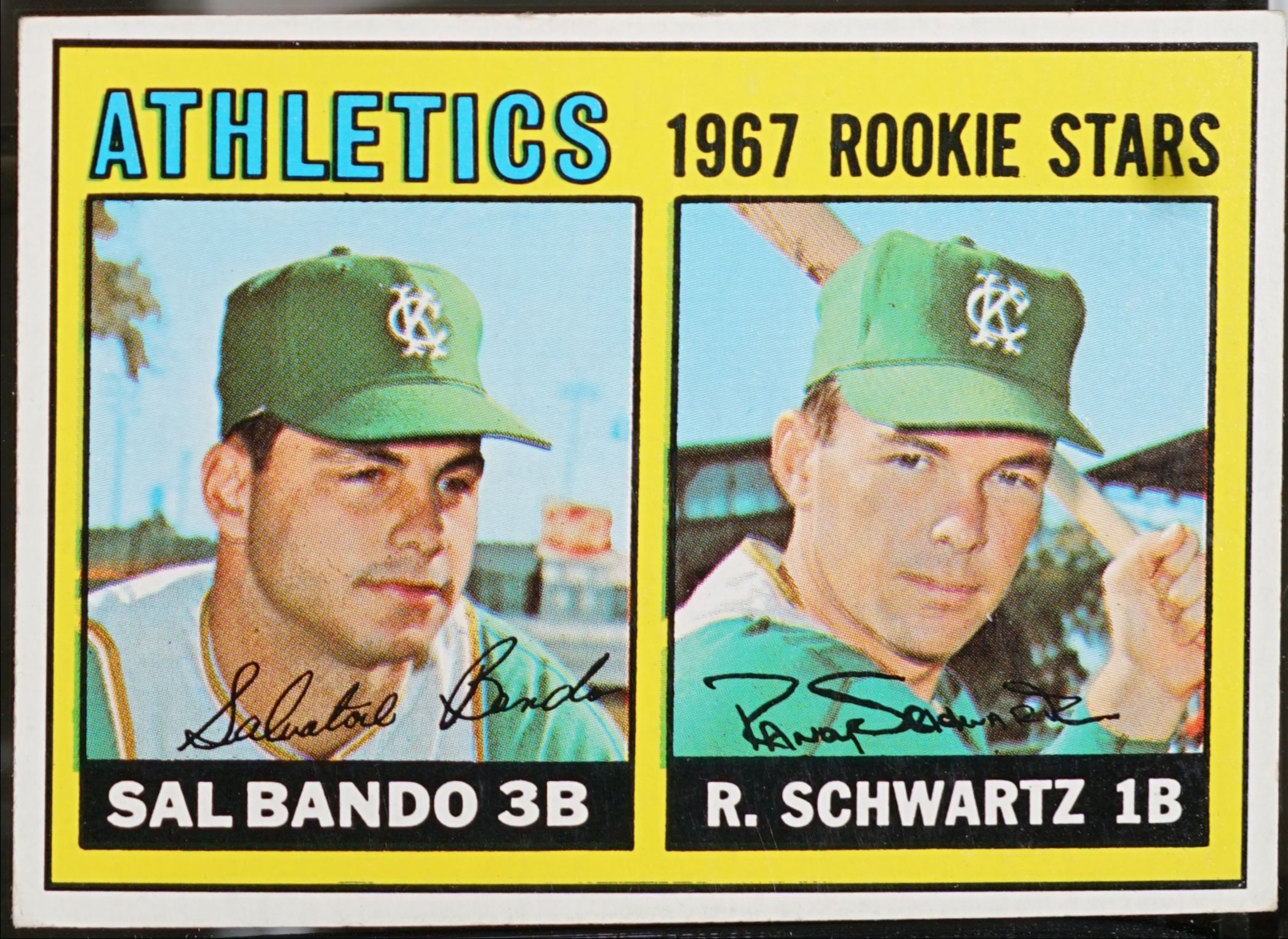 1967 Topps Baseball Athletics 1967 Rookie Stars (Sal Bando / Randy Schwartz) EX