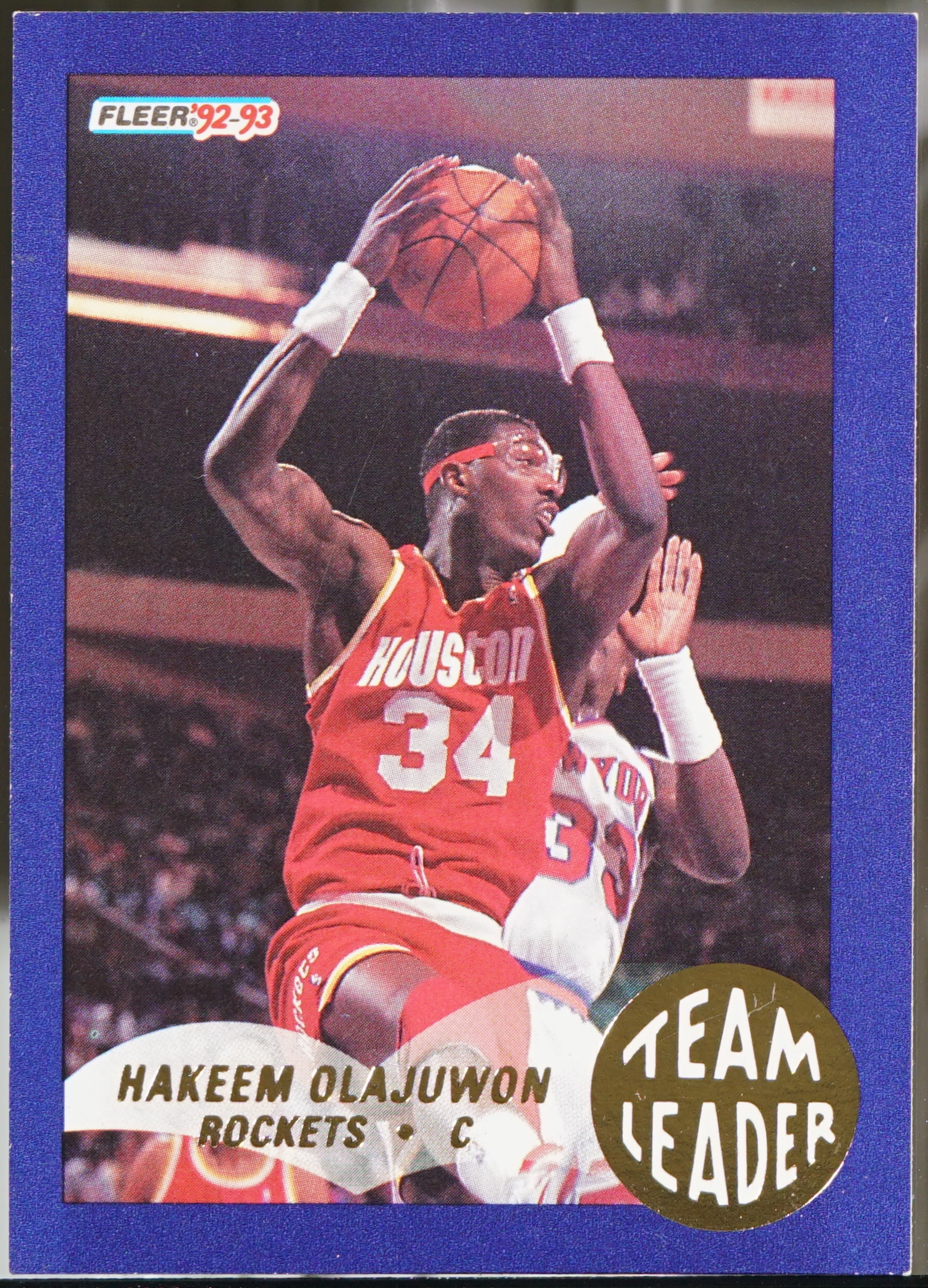 1992-93 Fleer - Team Leaders Basketball Hakeem Olajuwon #10 EX