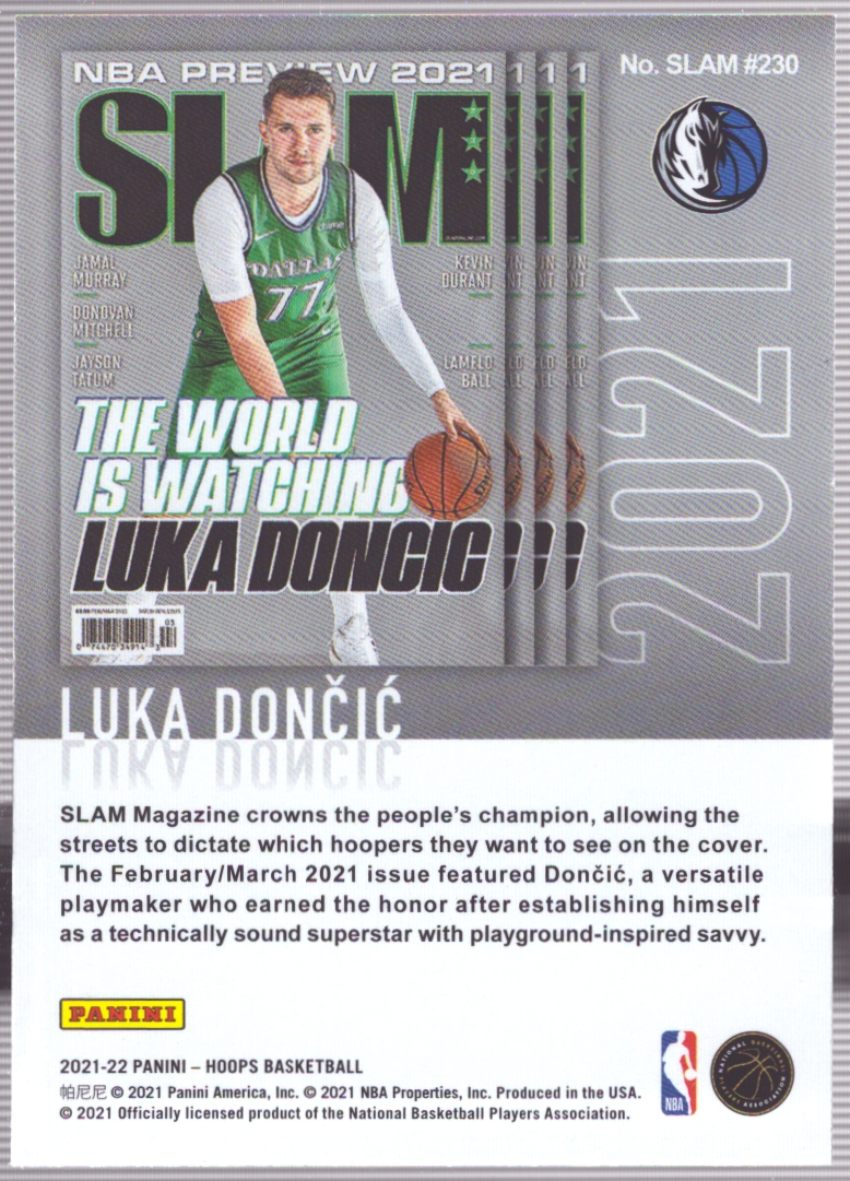 2021-22 Hoops - Slam Holo Basketball Luka Doncic SLAM #230 NM - Bild 2 von 2